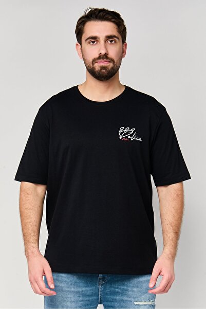 883 Police Men Crew Neck Short Sleeve Brand Logo T-Shirt, Black