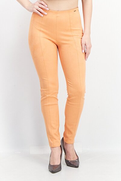 Guess بنطلون نسائي من الجلد المدبوغ سهل الارتداء، لون خوخي