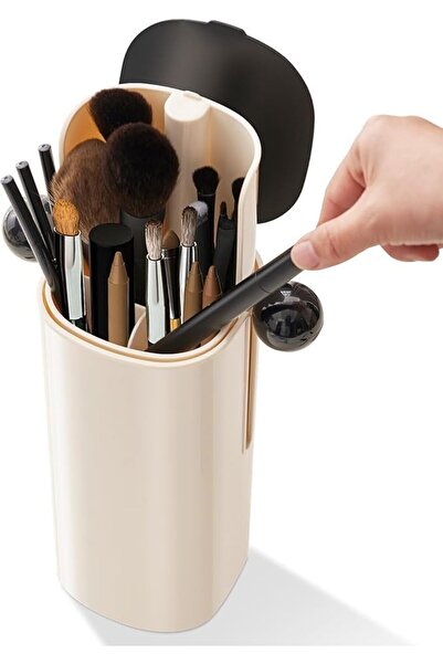 Arabest Makeup Brush Holder with Cover, Automatic Lift Waterproof Dustproof,f...