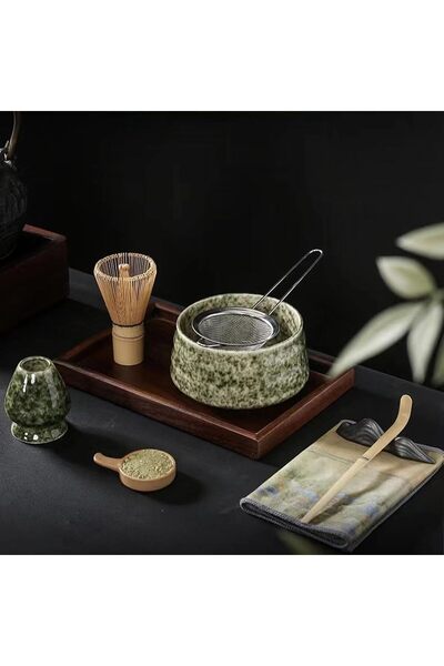 Arabest طقم ماتشا من 7 قطع، مجموعة كاملة لمراسم الشاي اليابانية تشمل خفاقة من...