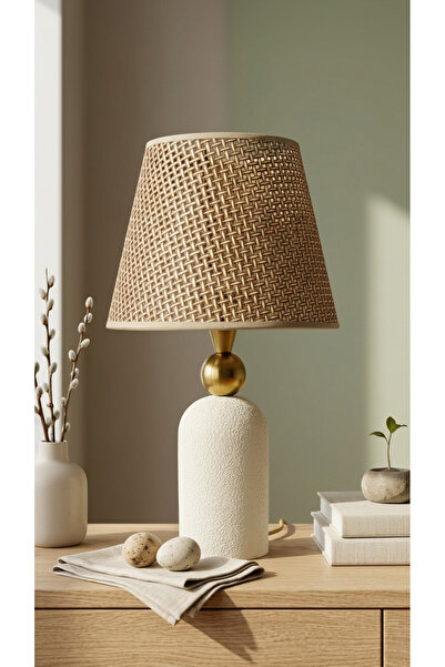 Decodelight Yimpi Dokulu Krem Boyalı Eskitme Toplu Metal Ayaklı 25 cm Kumaş Ş...