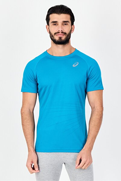Asics Men Sportswear Fit Short Sleeve Running T-Shirt, Teal Blue