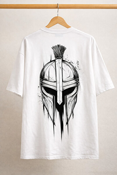 Arv T-shirt تي شيرت كبير الحجم مطبوع عليه خوذة سبارتان