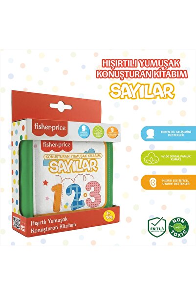 FISHER PRICE Konuşturan Bebek Kitabı Hışırtılı Sesli, Duyusal, Zeka Gelişim 0...