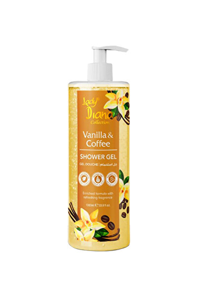 Lady Diana Vanilla & Coffee Shower Gel - 1000ml, Energizing & Nourishing