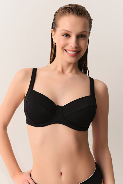 SUWEN Pipe Biyeli Balenli Toparlayıcı Bikini Üst