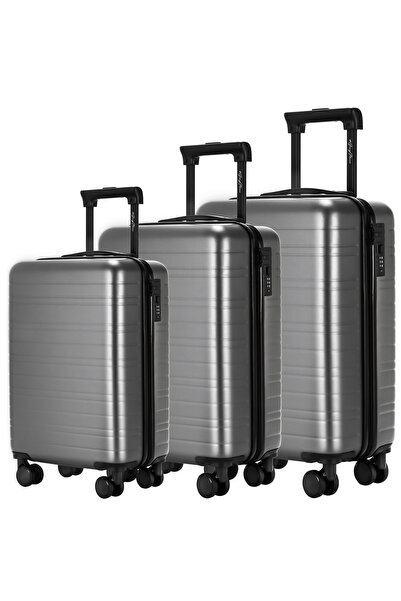 AZZHAAR مجموعة حقائب سفر مكونة من 3 قطع مصنوعة من مادة ABS وحقيبة سفر صلبة قا...