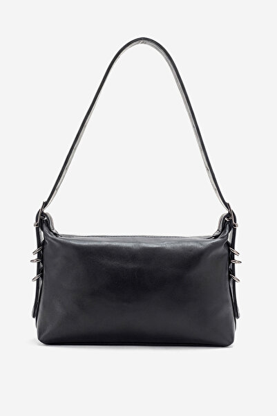 Dericlub Capella Women's Baguette Bag Real Leather Black