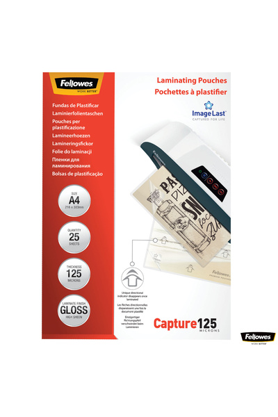 Fellowes Set de 25 folii de laminare ImageLast, format A4, 125 microni, finis...