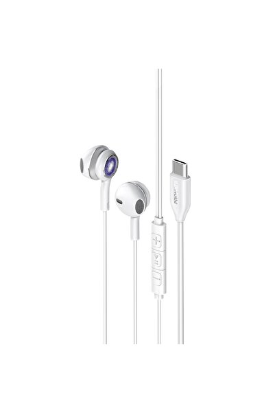 Promate USB-C RGB Earbuds with Mic, Transparent Design, Hands-Free Calling, B...