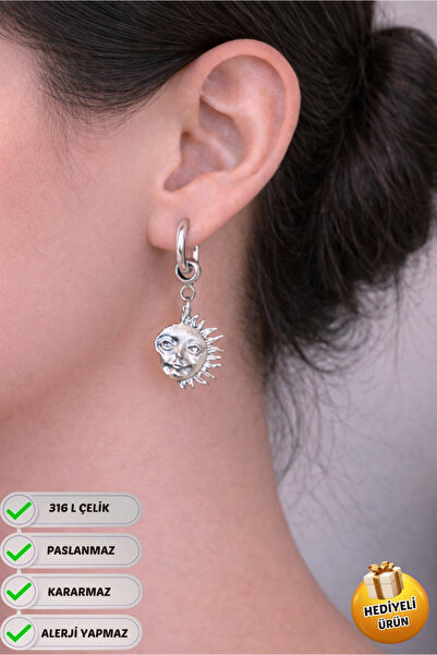 Piercing Market Steel & Silver أقراط فولاذية بتصميم خاص على شكل هدية، لا تفقد...