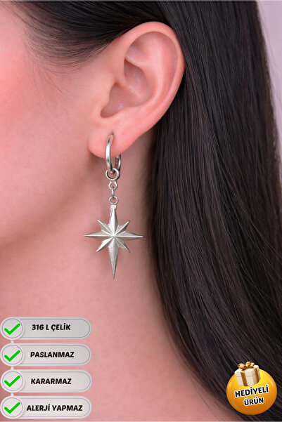 Piercing Market Steel & Silver Steel Special Design Dangle Gift Polar Star Co...