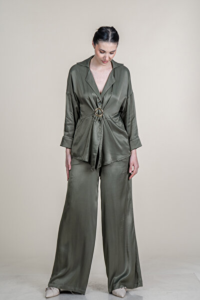 MissVina Λεπτομερής στολή με αγκράφα στο γιακά της ζακέτας 1304