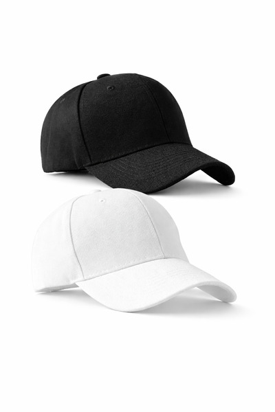 Zeramine 2024 Düz Basic Unisex Baseball Şapka – Siyah & Beyaz Ayarlanabilir S...