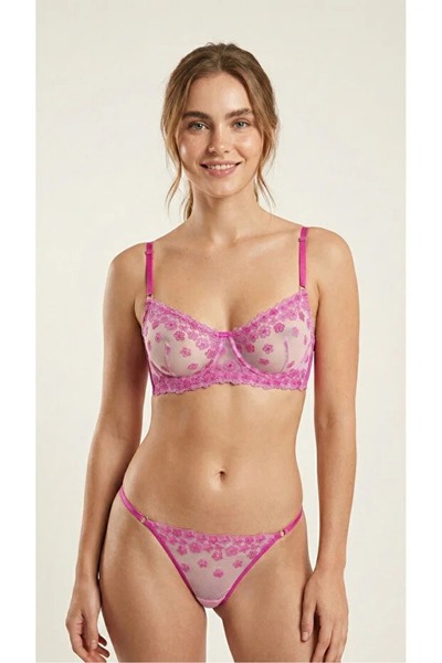 DOSESA Women's Soft Lace Bralet Set Brode Bra Panty Comfortable Stylish Under...