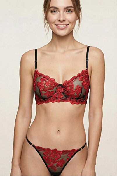 DOSESA Women's Soft Lace Bralet Set Brode Bra Panty Comfortable Stylish Under...