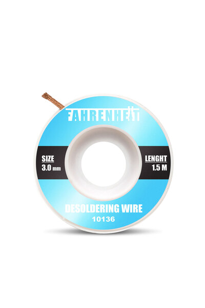 Fahrenheit Desoldering Wick 1.5 m x 3 mm for Removing Soldering Tin