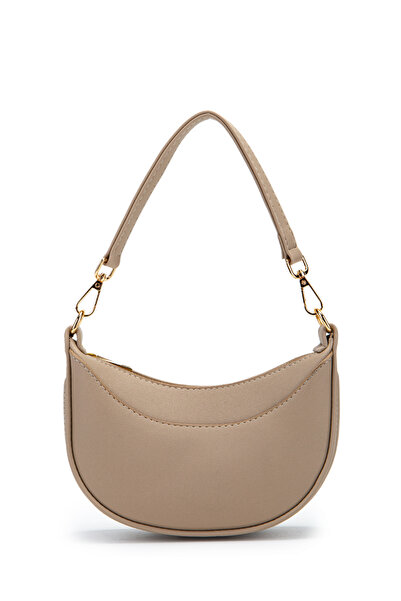 minebag Mini Half Moon Design Alisa Women's Handbag and Crossbody Bag Beige