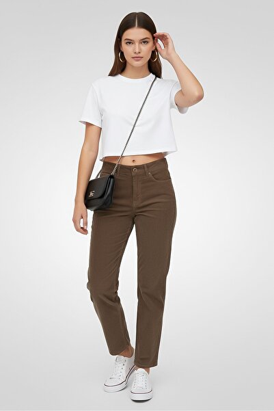 Gant Women Regular Fit Textured Corduroy Pants, Khaki