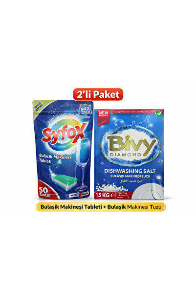 SYFOX Bivy Diamond Bulaşık Makinesi Tuzu + Bulaşık Makinesi Tableti – Hepsi 1...