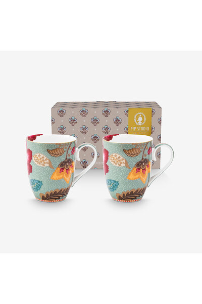 Pip Studio Fantasy Blooming Tales Blue Porcelain Mug Set 350 ml