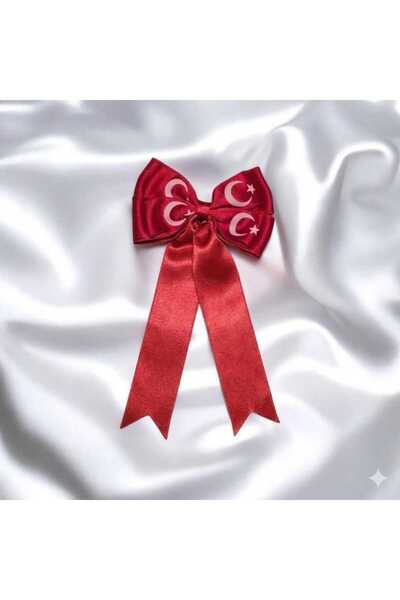 diclecollection 23 April Red Moon Star, Turkish Flag Bow Hairpin Clip Hairpin...