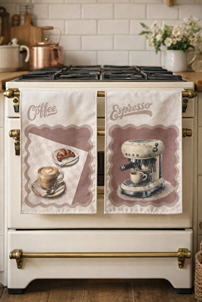 Pilloveland Patterned Kitchen Towels (Set of 2) |   30×50 cm - Espresso