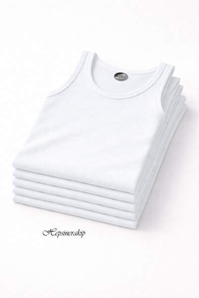 Hepsine Rakip 6-Pack Silver Boys' Ribbed Tank Top 3023