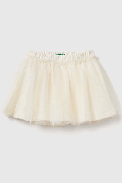 United Colors of Benetton Fusta din tul căptușită, plisată, cu talie elastică...