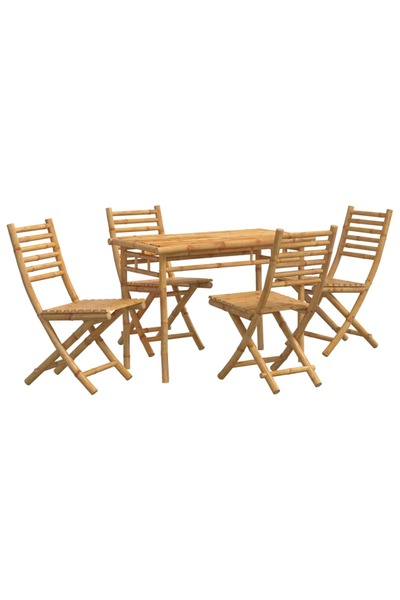 vidaxl Set mobilier de grădină, 5 piese, bambus