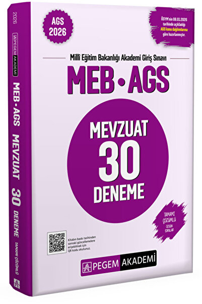 Pegem Akademi Yayıncılık 2026 MEB AGS Mevzuat 30 Deneme Tamamı Çözümlü