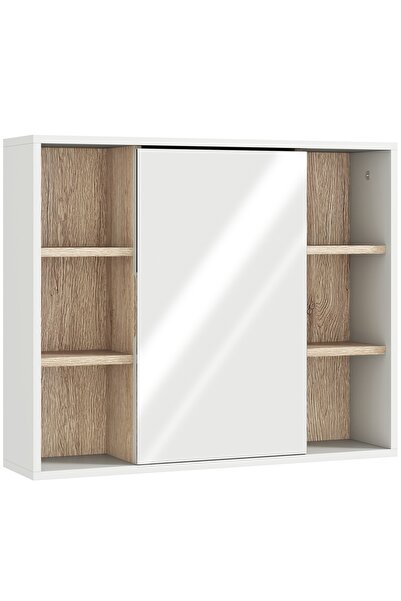 OEM Bathroom cabinet with mirror, MDF/PB/glass, white/, 60 x 14.5 x 49.4 cm