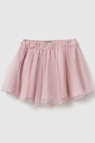 United Colors of Benetton Lila Fustă din tul căptușită, cu talie elastică și ...