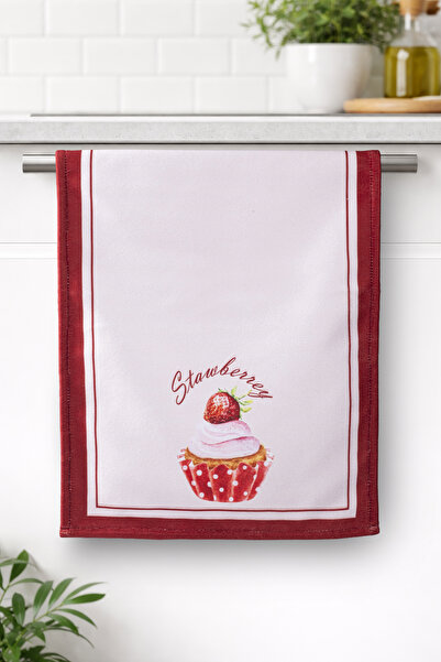 ASDİVA Strawberry-2 Strawberry Cupcake Patterned Pink Decorative Kitchen Dryi...