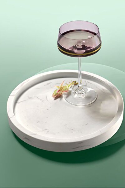 Tchibo Ceramic Bar Butler Tray 25.5 D cm, White