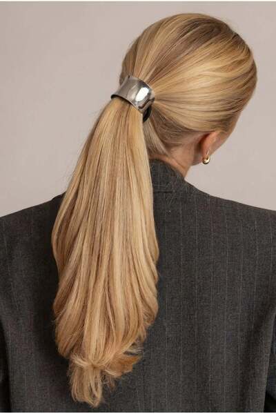 Katia&Bony مشبك مطاطي بتفاصيل معدنية فضية