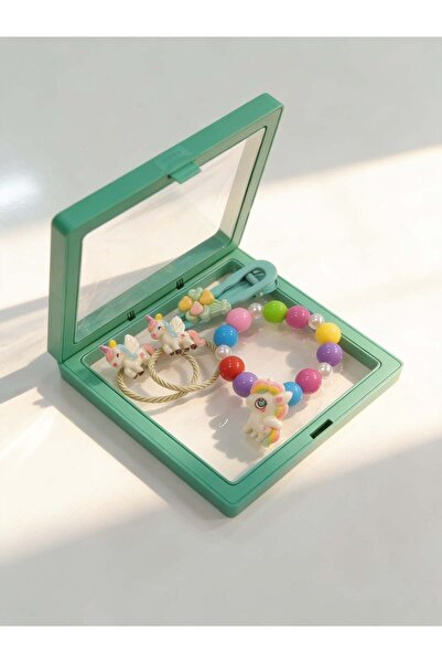 Katia&Bony Set de 4 brățări cu cataramă pentru fete, cu unicorn colorat, în c...