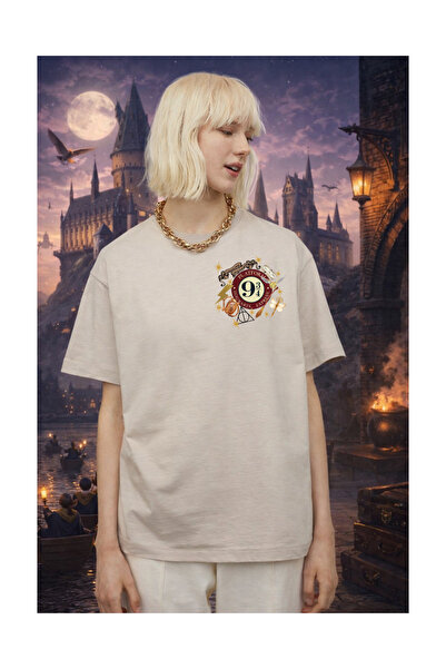 Tubinyoo Harry Potter 9 Three Quarters Printed Unisex Oversize T-Shirt