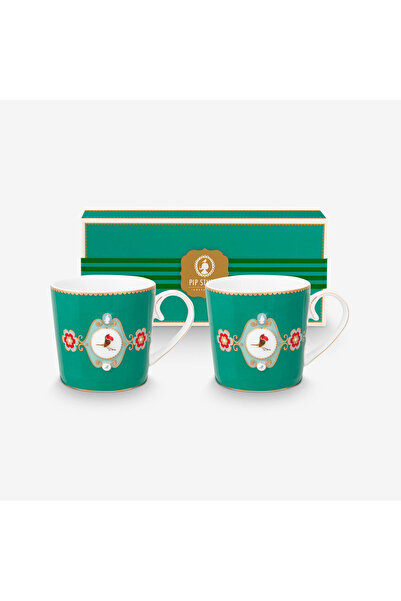 Pip Studio Love Birds Green Porcelain Mug Set 250 ml