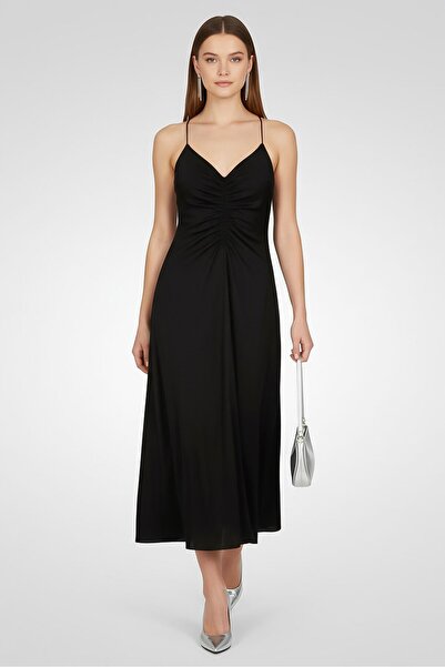 SANDRO Women Plain Maxi Dress, Black