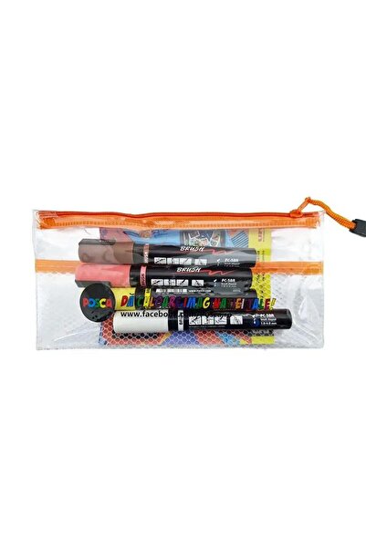 POSCA Mapa PVC DL Σετ + 4 Μαρκαδόροι PC-5BR