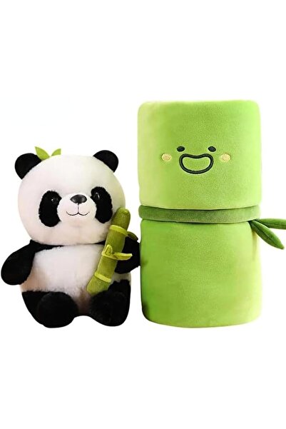 Arabest 11.8-Inch Panda Plush Pillow with Bamboo, Stuffed Animal Toy for Kids