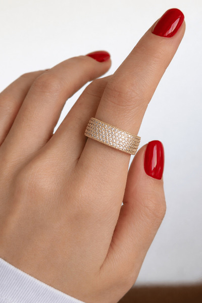 TAKIŞTIR Gold Color Stone Adjustable Ring