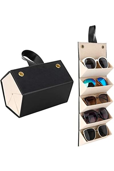Arabest 5-Slot Sunglasses Organizer, Travel Glasses Case Storage Box Eyewear ...