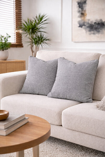 GOCCIA HOME Σετ 2 καλύμματα μαξιλαριών με όψη λινό, απλό και κομψό σχέδιο, σε...