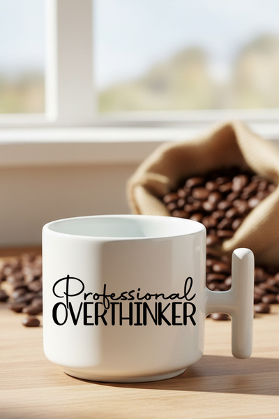 giftkonsept "Professional Overthinker" Sarcastic Title Printed Gift White T-H...