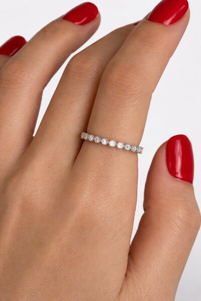 TAKIŞTIR Silver Color Stone Adjustable Ring