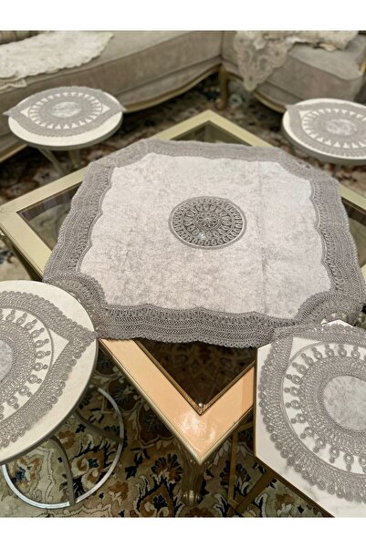 Generic مفرش طاولة الجوهرة - 5 قطع - مفارش طاولات النقشة العصرية