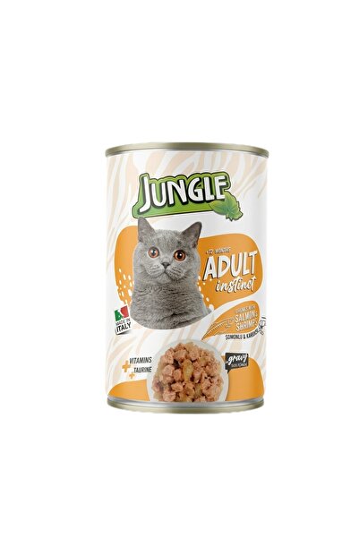 Jungle Jungle Wet Food for Adult Cats with Salmon and Shrimp 415g