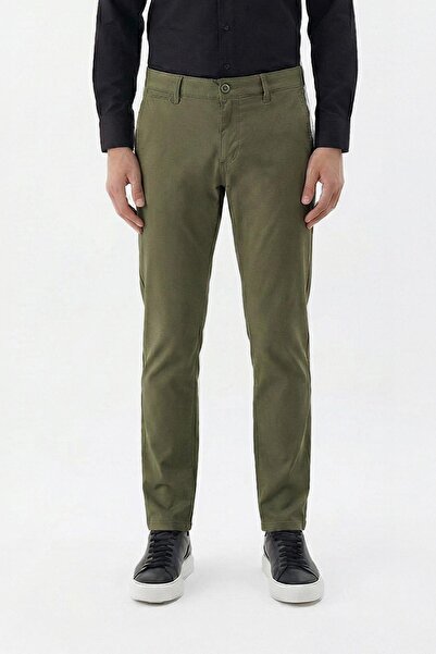Sabri Özel Giotelli Men's Khaki Regular Fit Cotton Plain Side Pocket Lycra Ch...